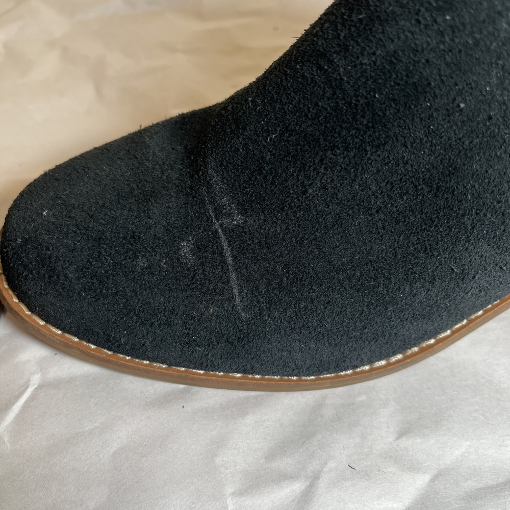 TOM'S Womens LEILA Black Suede Block Heel Mule Clog Slip On Shoes Size 7.5 W EUC - Picture 7 of 10